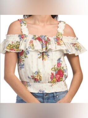 House of Harlow 1960 Helena off the shoulder top Large